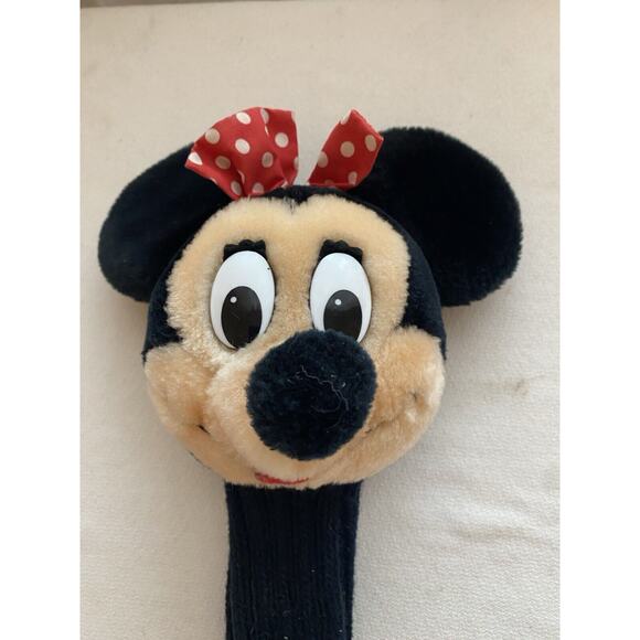 Vintage MINNIE MOUSE GOLF CLUB Plush HEADCOVER Disneyland Knit Cover Bow No Tag - Picture 2 of 6